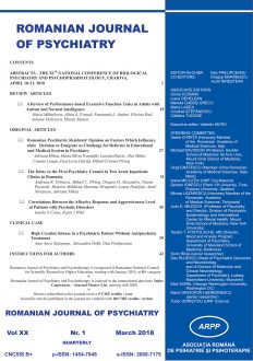 Romanian Journal of Psychiatry & Psychotherapy | Volume 20, No. 1, Year 2018