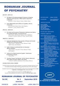 Romanian Journal of Psychiatry & Psychotherapy | Volume 20, No. 3, Year 2018