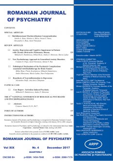 Romanian Journal of Psychiatry & Psychotherapy | Volume 19, No. 4, Year 2017