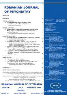 Romanian Journal of Psychiatry & Psychotherapy | Volume 18, No. 3, Year 2016