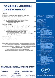 Romanian Journal of Psychiatry & Psychotherapy | Volume 18, No. 4, Year 2016